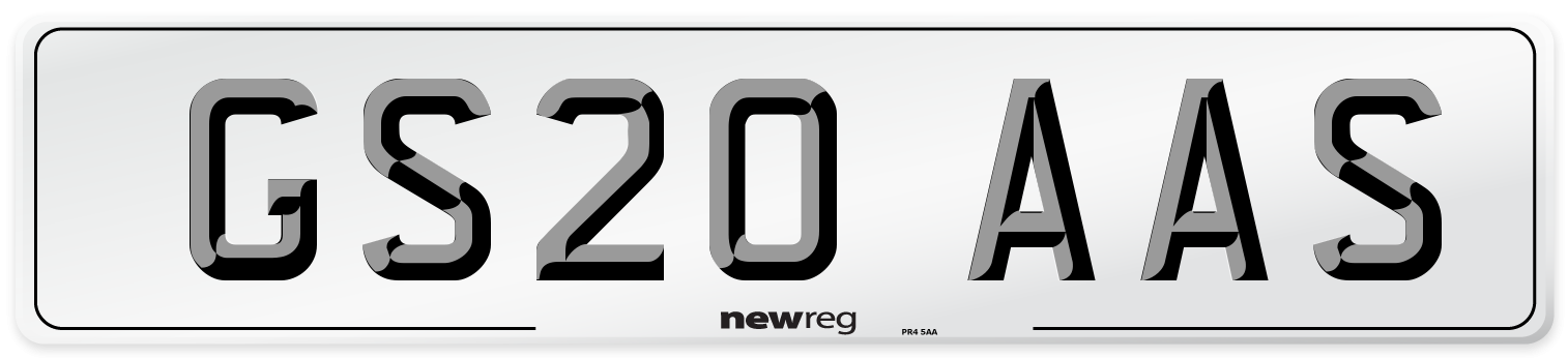 GS20 AAS Number Plate from New Reg